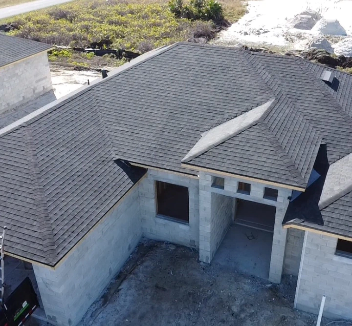 asphalt shingle roof installed in a house